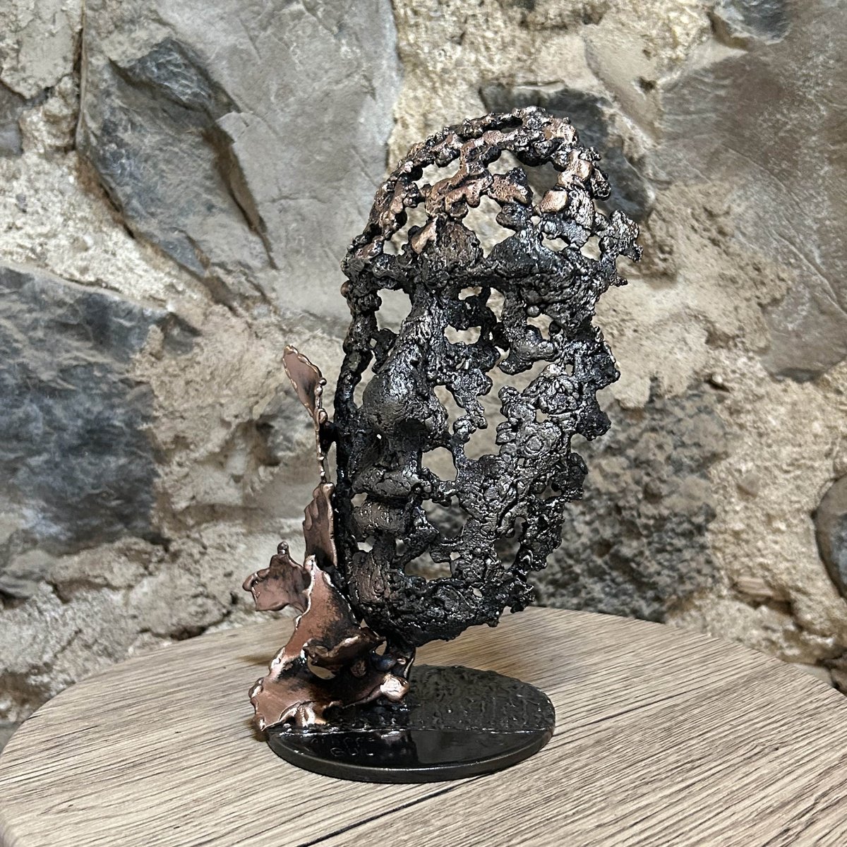 Expressive Portrait Sculpture By Philippe Buil, 6 X 8", A Tear 26-25 - Face Sculpture, Original Artwork