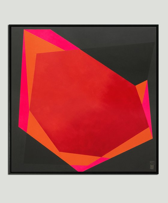 Abstract Painting - Diamond Pink - 95x95cm - Ronald Hunter - 05N