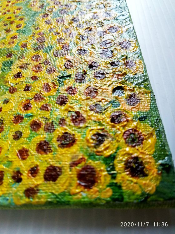 Miniature Van Gogh's Sunflower fields