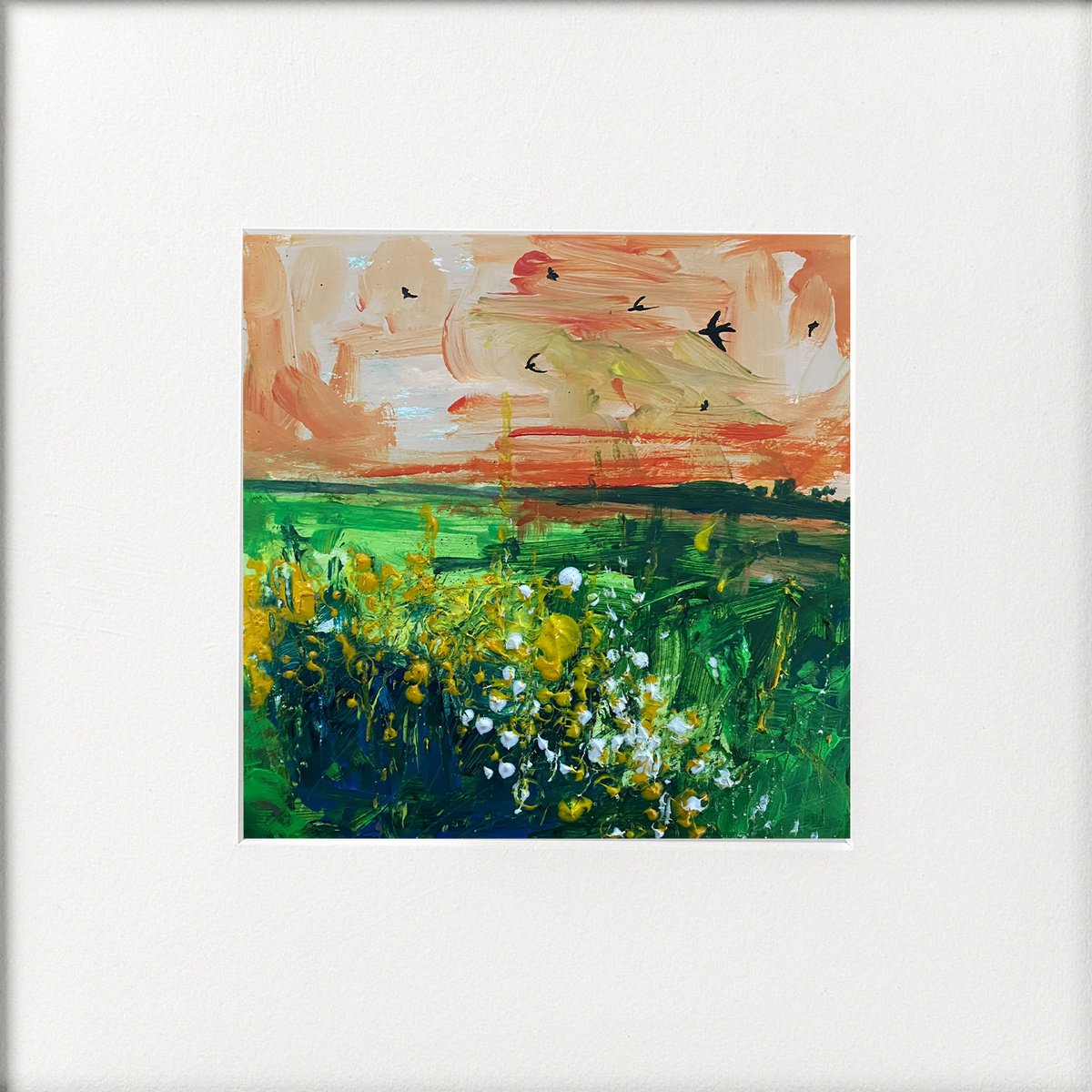 Seasons - High Summer Swallows over Fields by Teresa Tanner