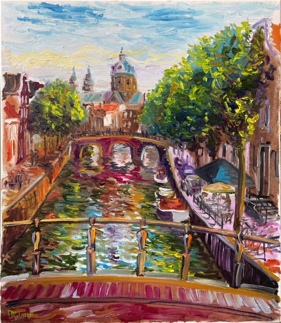Amsterdam Canal View Saint Nicholas Basilica