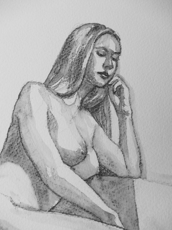 Seated female nude