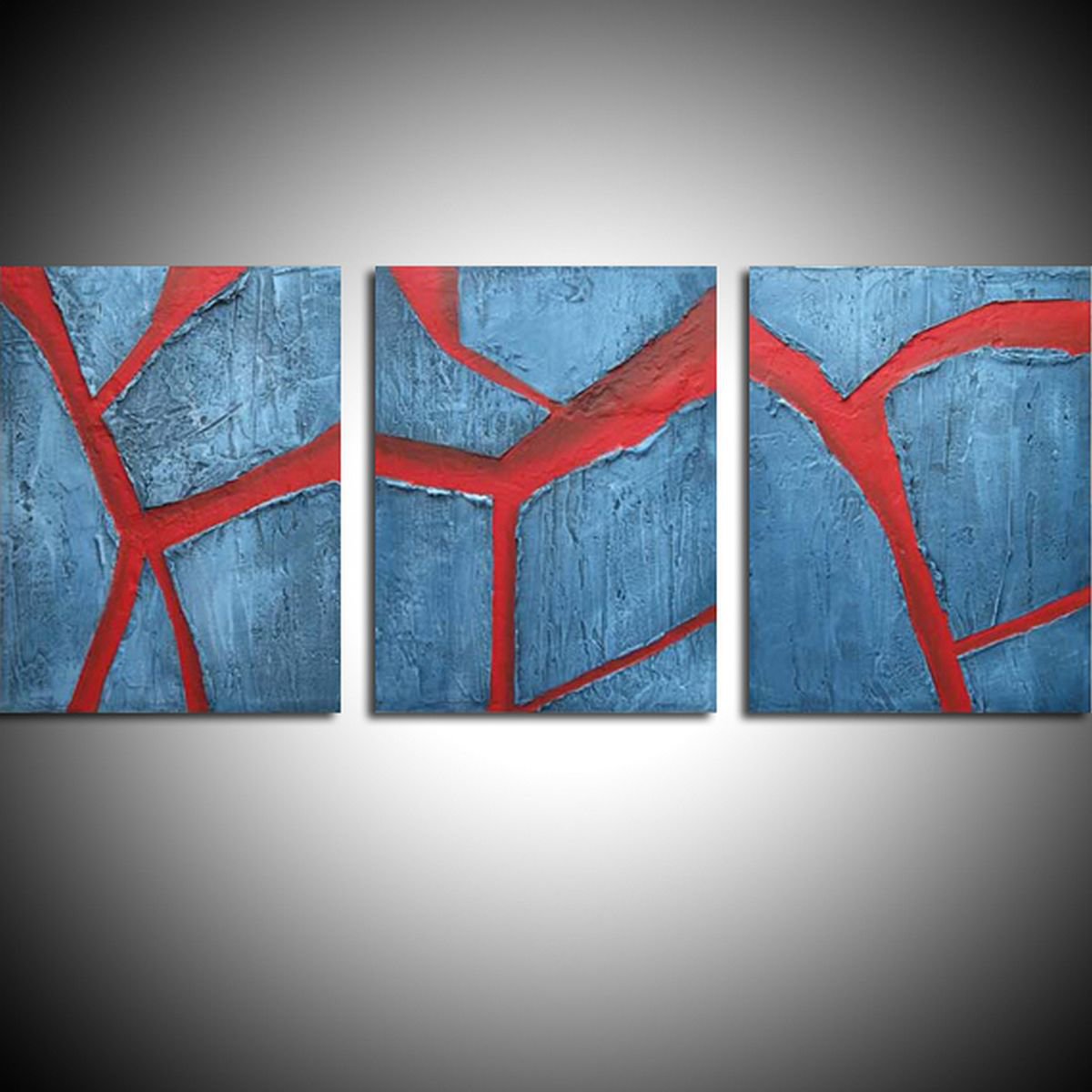 triptych 3 panel wall art impasto textured "Crac Artfinder