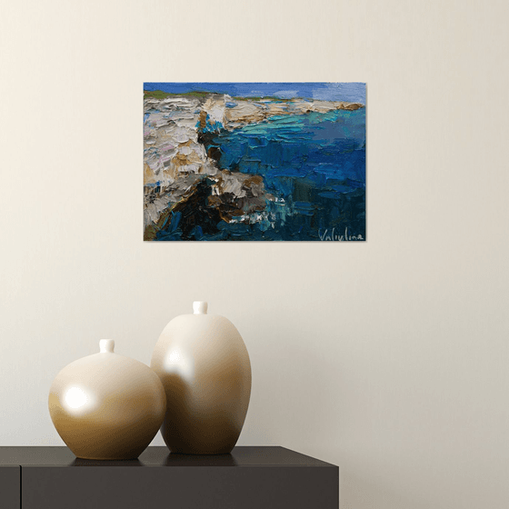 Rocky shore Original oil seascape painting