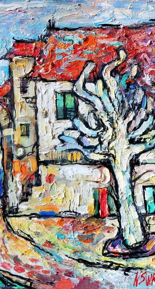 Plane trees in Provence.3 by Nikifor Swiristuhin