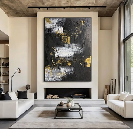 Gold and Black Abstract Glints