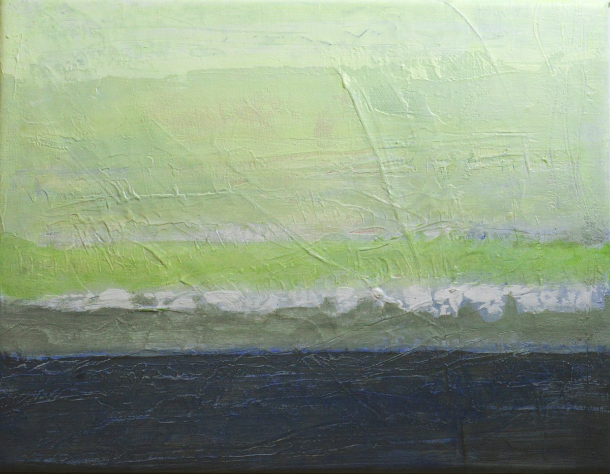 Abstract Acrylic Painting By Cristian Valentich, 14 X 11, Thoughts 2, Original Artwork