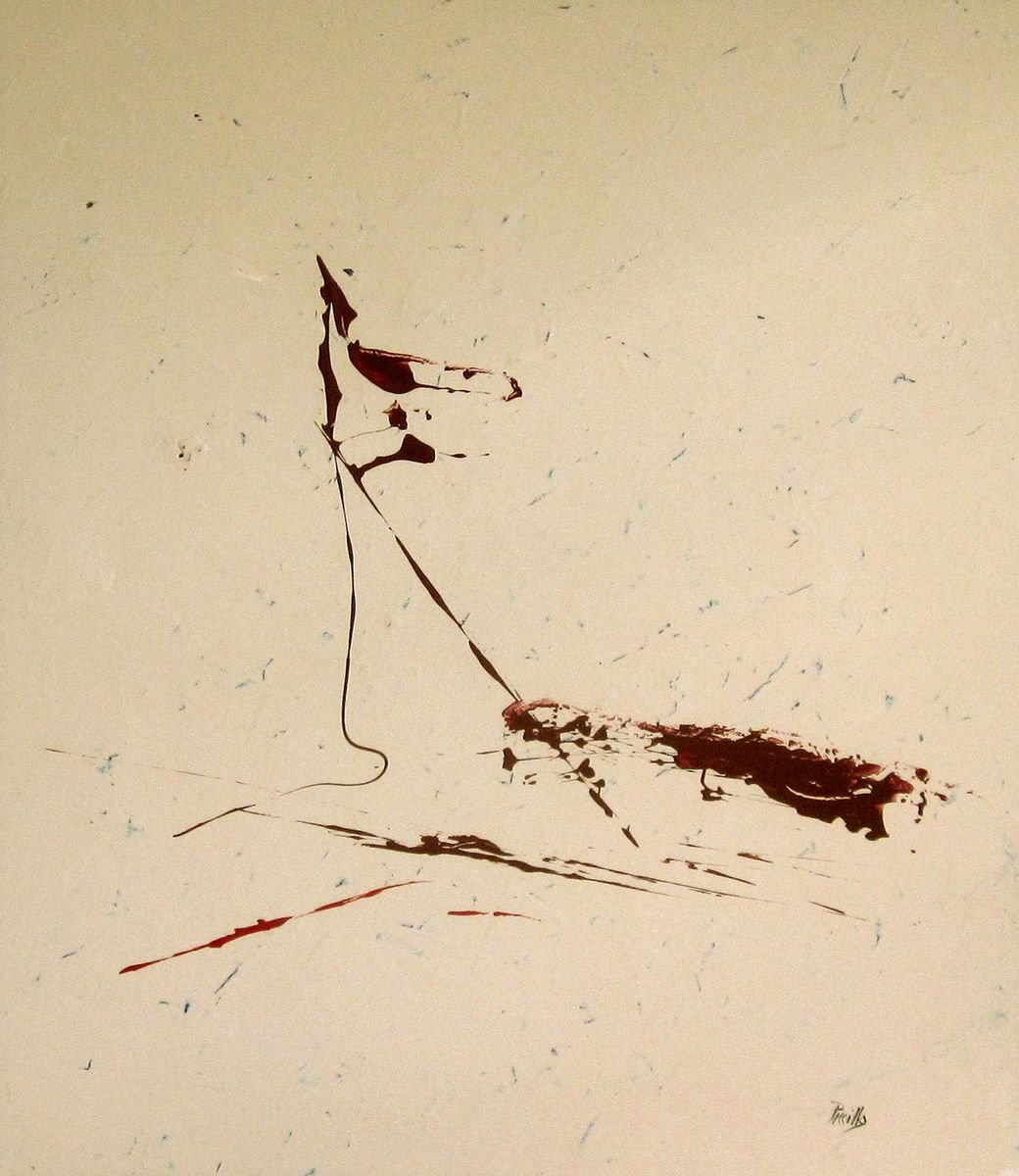 Abstract Acrylic Painting By Joseph Piccillo, 21 X 25, Violinista, Original Artwork