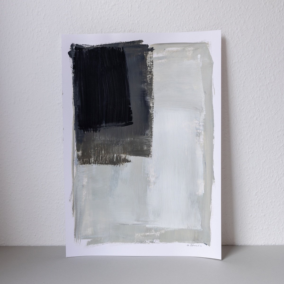 Abstract Acrylic Painting By Mareike Bohmer, 12 X 16", Abstract Brush Strokes 201, Original Artwork