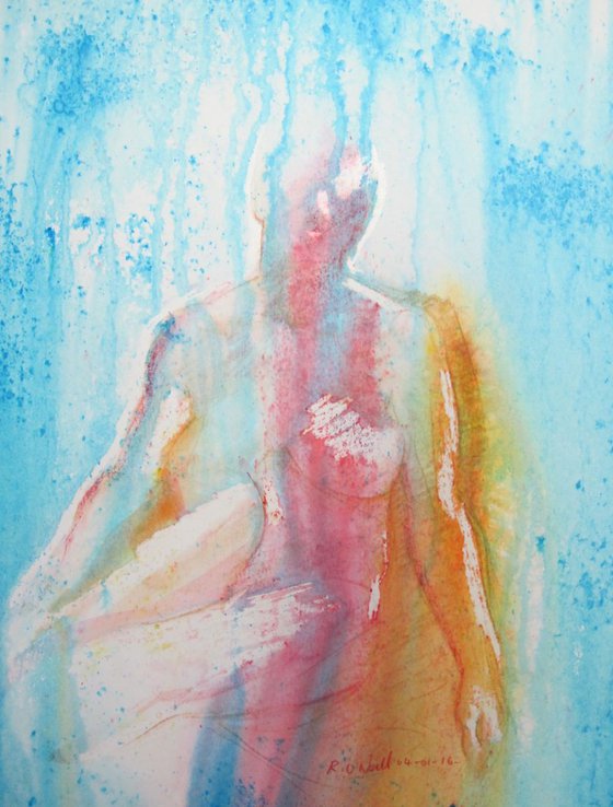 seated female nude