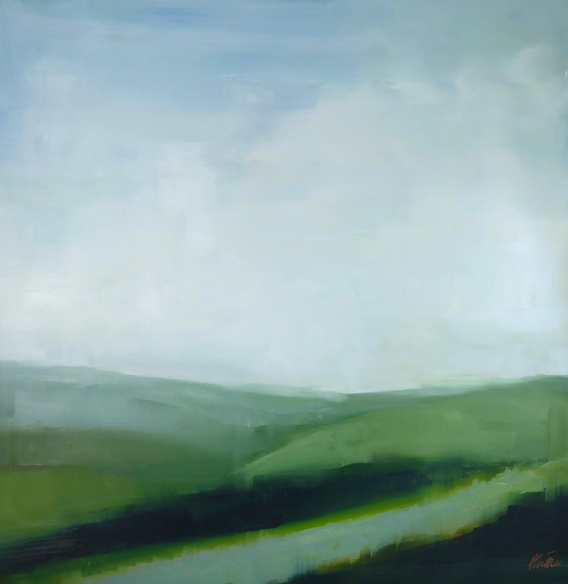 Organic Abstract Oil Painting By Francesca Currie, 36 X 36, An English Wandering, Original Artwork