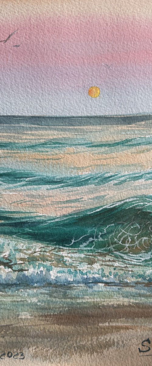 Pink sunset by Oleksandra Padushyna