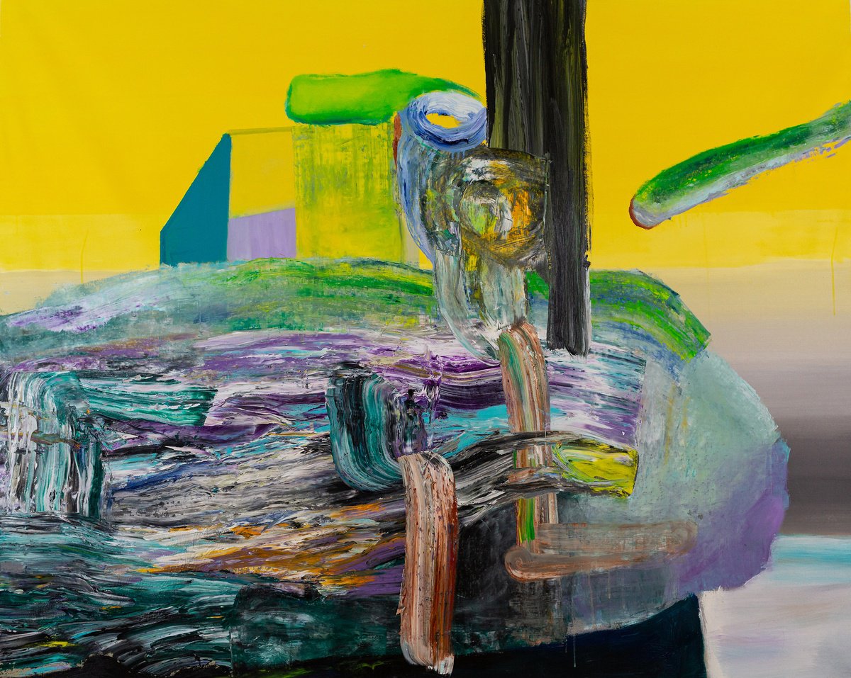 Organic Abstract Painting By Bogdan Bianca Ioana, 64 X 51, Untitled 0.32, Original Artwork