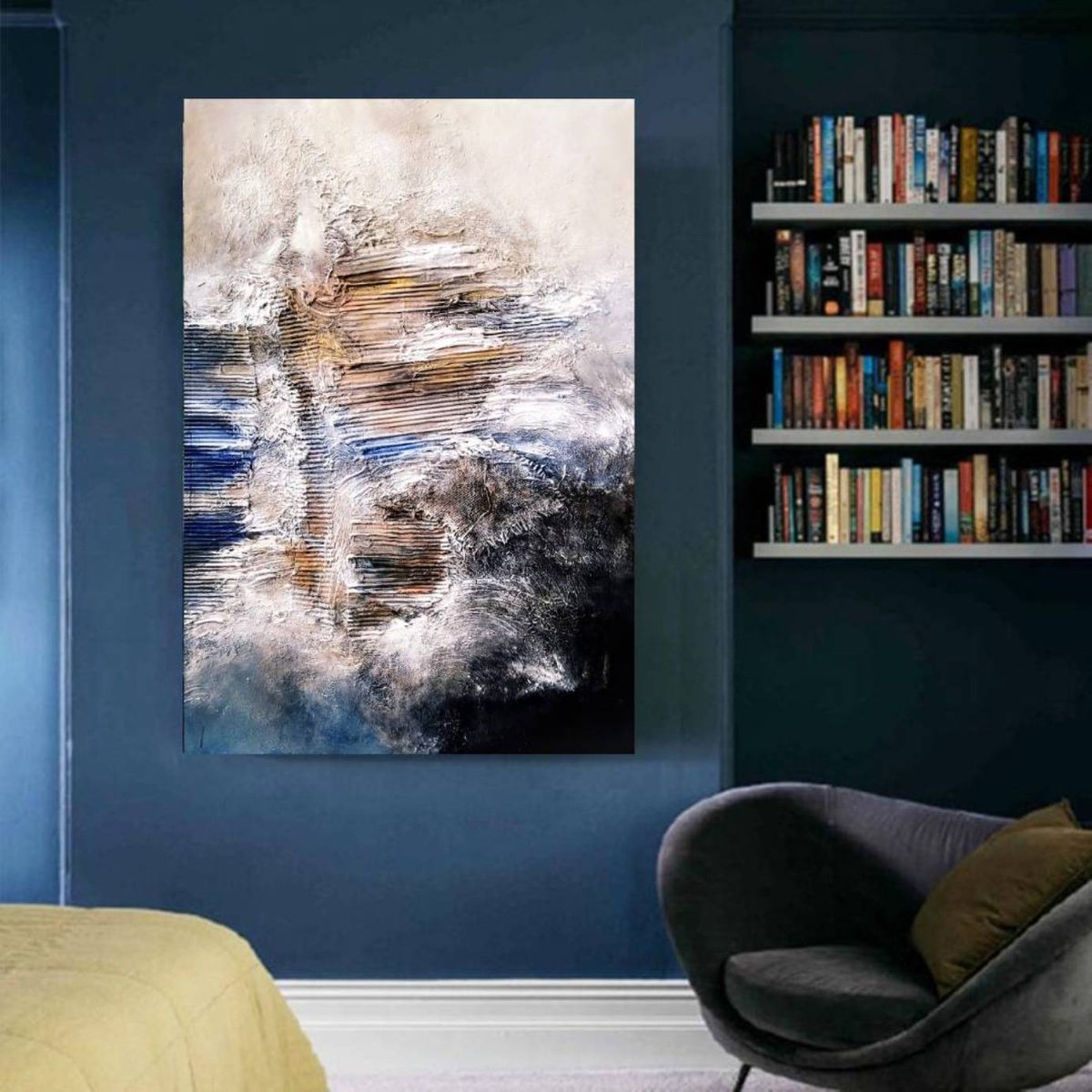 Sea breeze 70x100cm Abstract Textured Painting by Alexandra Petropoulou
