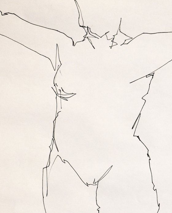 Study of a female Nude - Life Drawing No 485