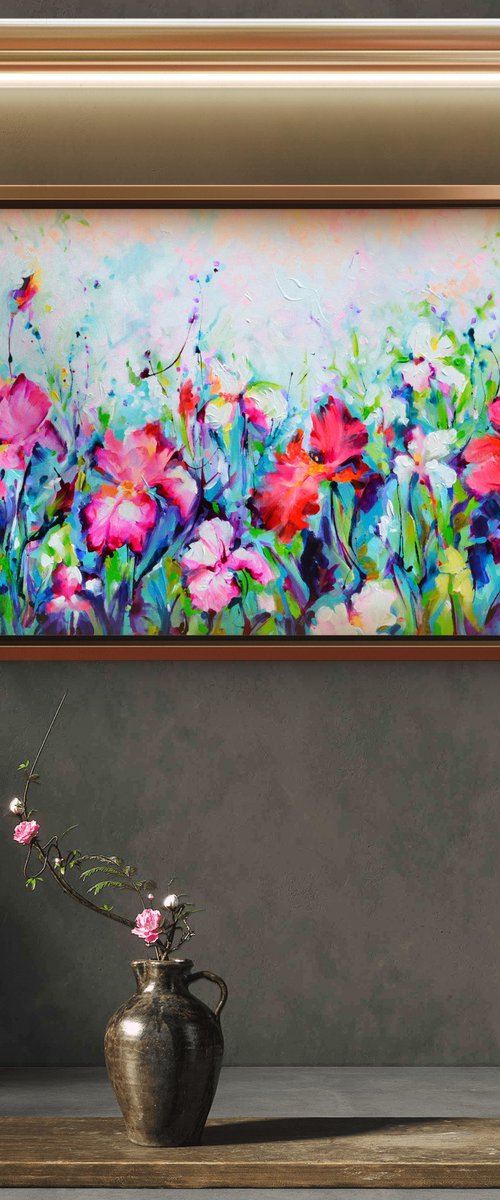 Colorful Iris Garden by Soos Roxana Gabriela