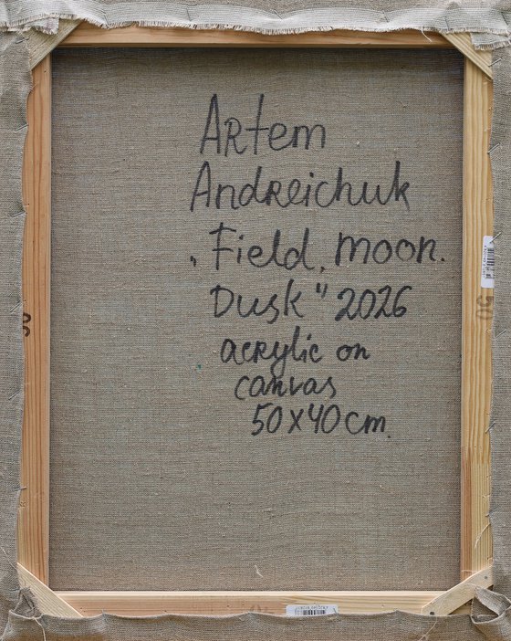 Field. Moon. Dusk.