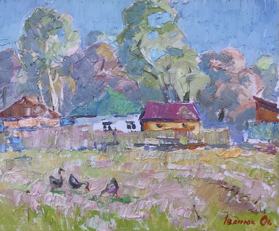 Oil painting To the pasture Kalenyuk Alex nKalen828