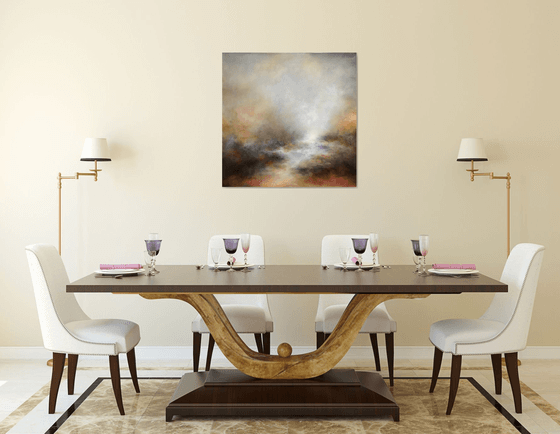 Calm emotions 70X70cm - GOLD PARTICLES 70X70CM DECOR MODERN URBAN ART OFFICE ART HOME DECOR GIFT IDEA ORIGINAL ACRYLIC PAINTING LANDSCAPE GIFT (2020)