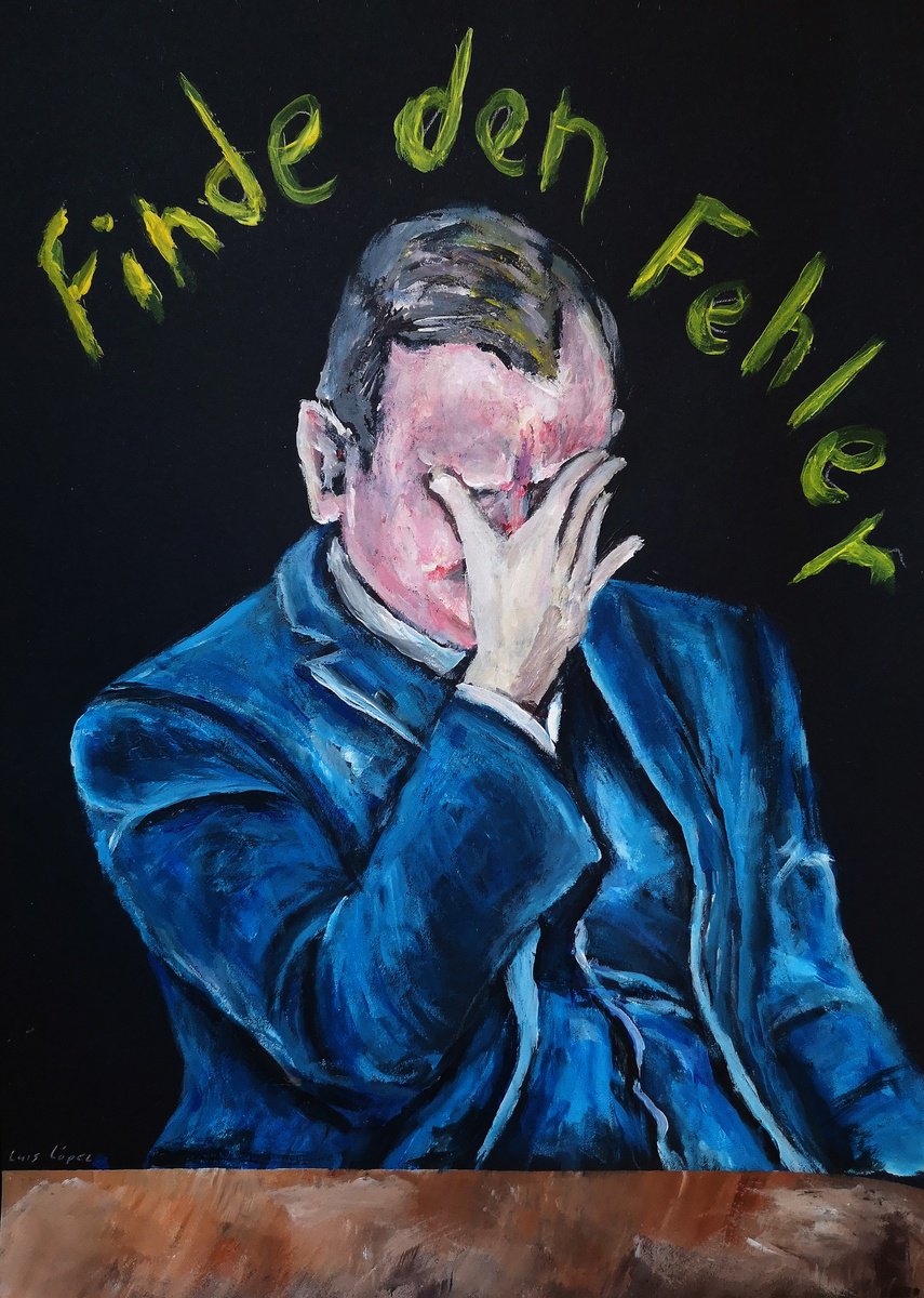 Illustrative Portrait Pencil Drawing By Luis Lopez, 8 X 12", Finde Den Fehler, Original Artwork