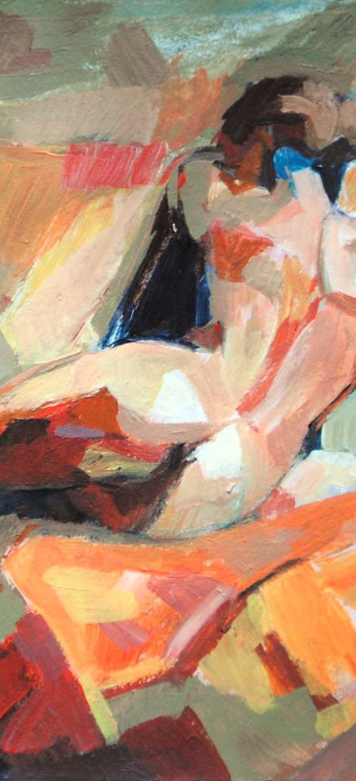 Nude 123  / 36 x 33 cm by Alexandra Djokic