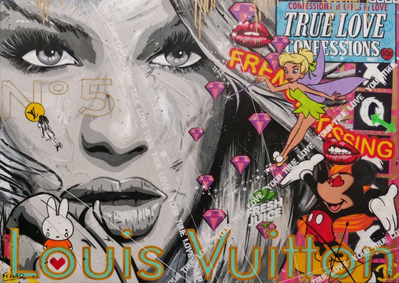 Pixie Romance 140cm x 100cm Textured Urban Pop Art