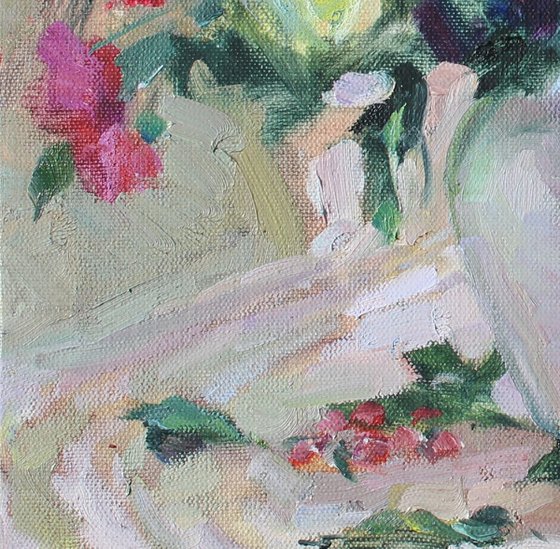 A bouquet of garden roses