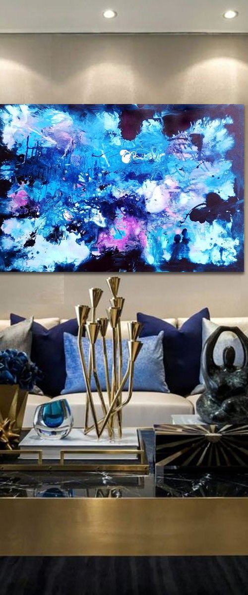 Large abstract 140x95 My sea by Veljko  Martinovic