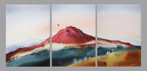 Sunset mountains by Alla Vlaskina