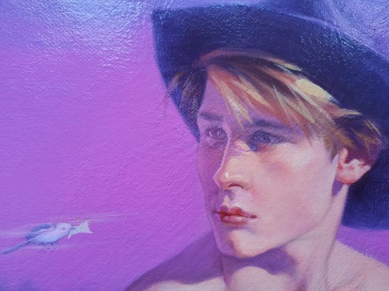 Cowboy in Purple sunset