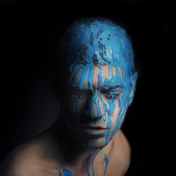 Blue face