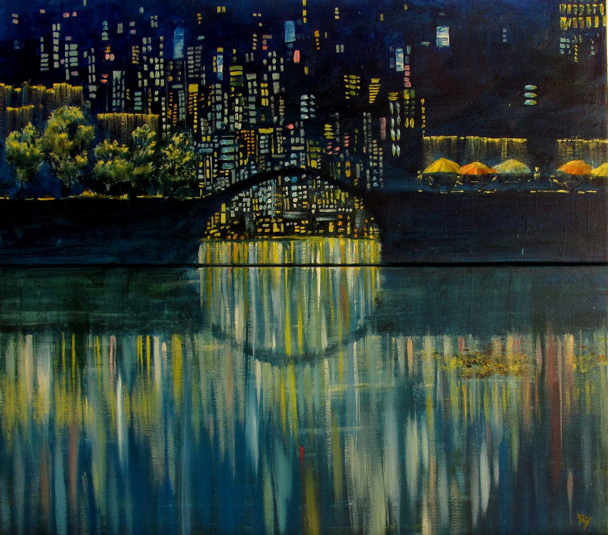 Evening in the big city (Diptych) by Serhiy Roy