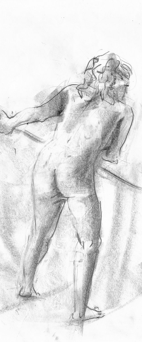 Nude w javelin back, profile  untitled by Gordon T.