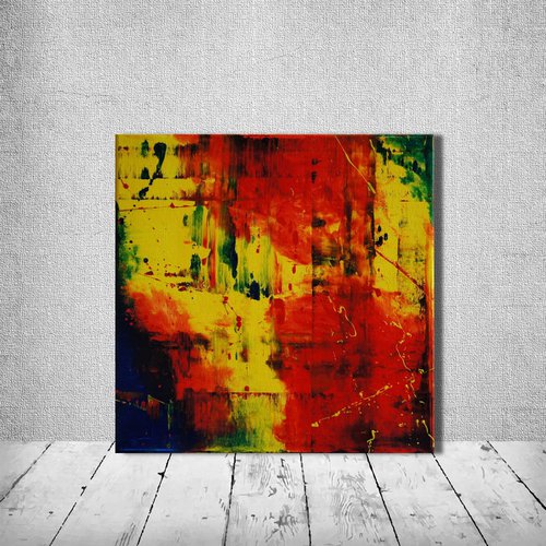 SqA_B1603 (small abstract in oil) (40 x 40 cm) (16 x 16 inches) by Ansgar Dressler