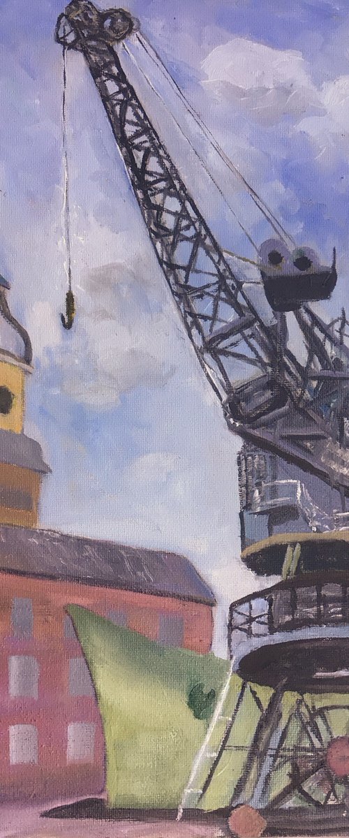 Dockyard crane at Chatham by Julian Lovegrove Art