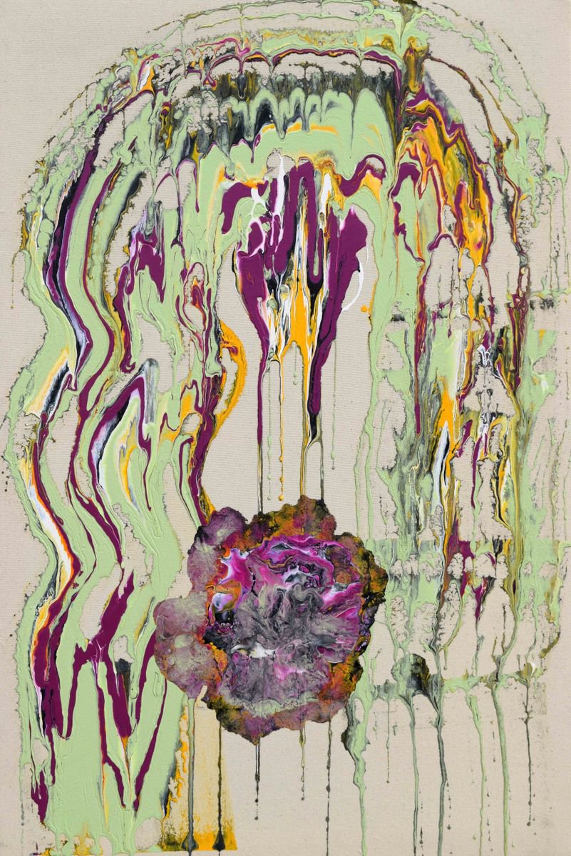 Abstract Acrylic Painting By Sumit Mehndiratta, 24 X 36", Untitled Nº101, Original Artwork