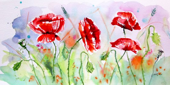 Playful poppies IV