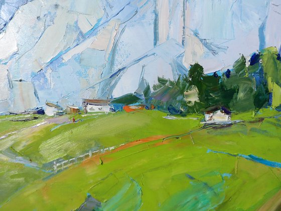Mountains Switzerland Painting Art Fine Art Landscape painting