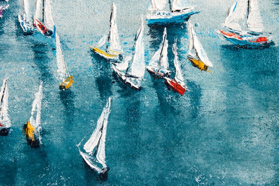 "Yachts in the sea " ships, seascape