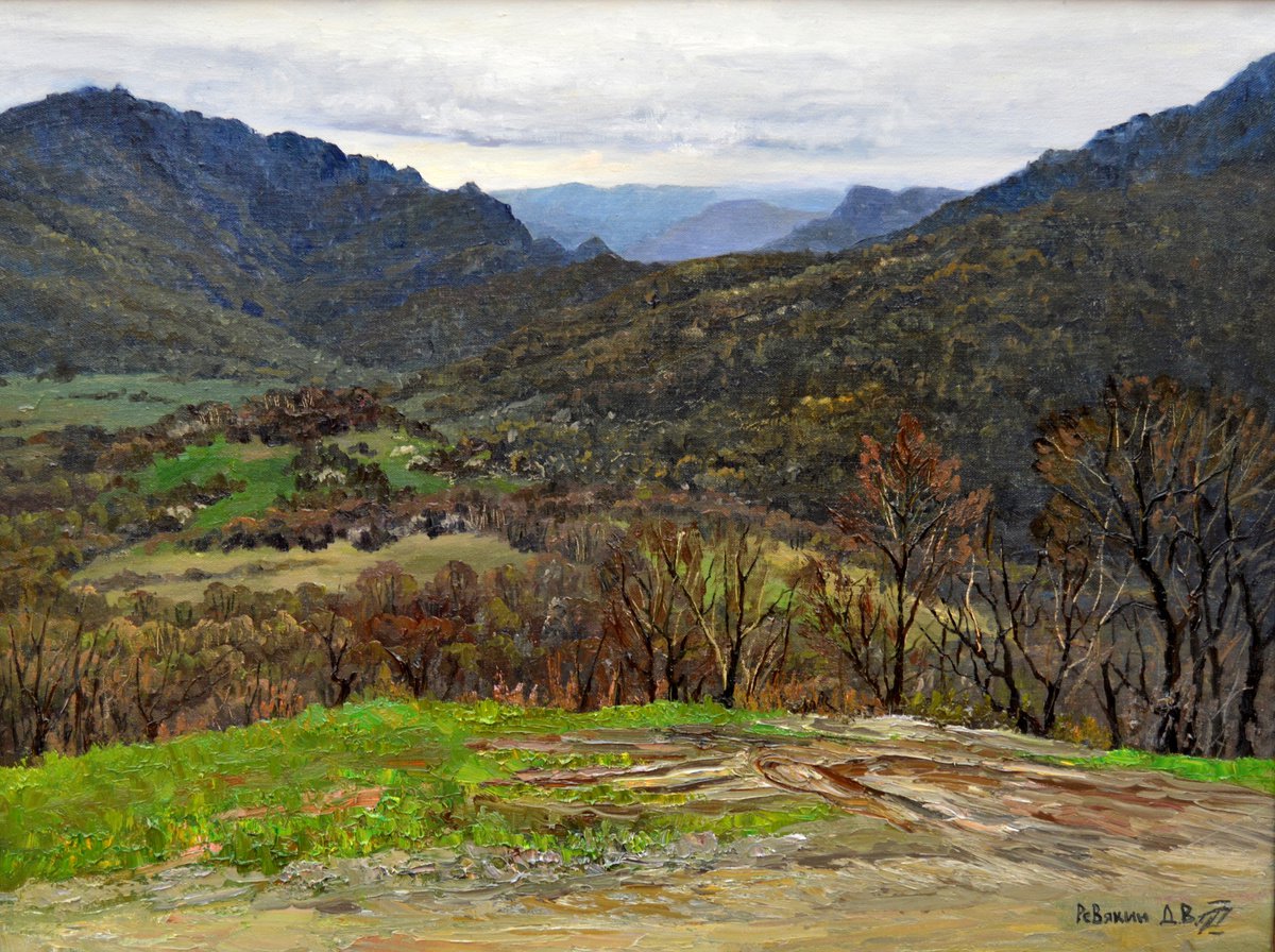 Original painting mountain view by Dmitry Revyakin