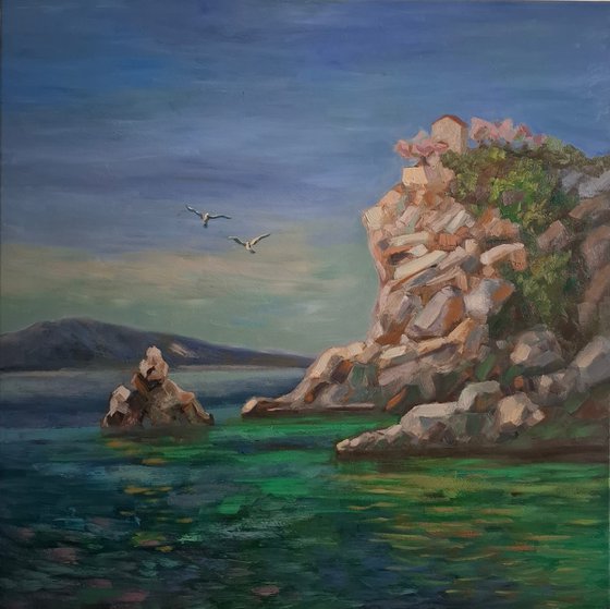 Oil painting Croatian seascape
