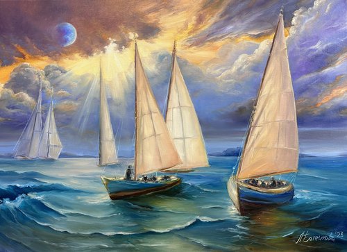 Pulse of life. Sea regatta by Larisa Batenkova