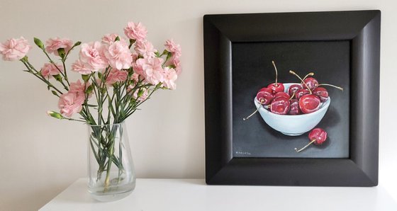 Juicy Cherries, framed
