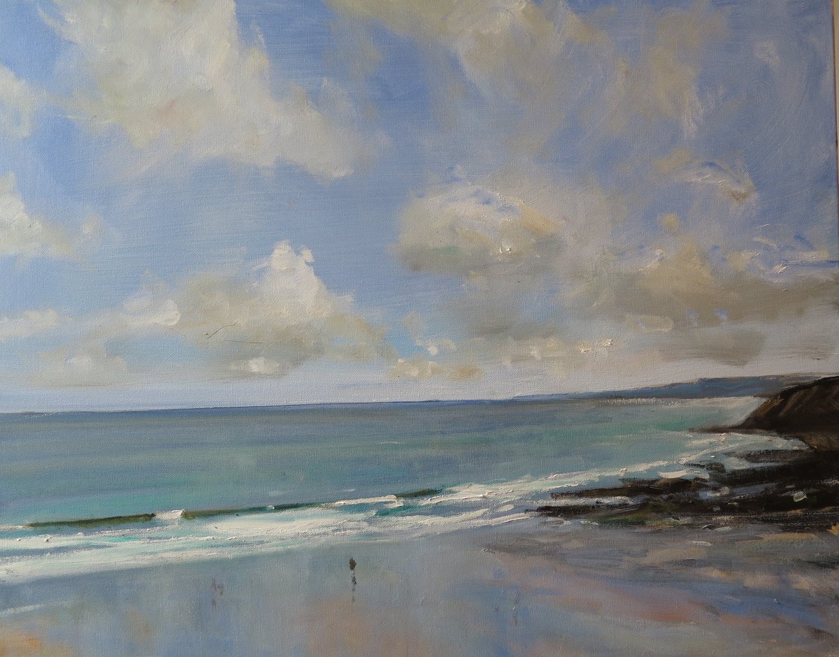 Impressionistic Landscape Oil Painting By Malcolm Ludvigsen, 30 X 24", Scarborough, Oct 7, Original Artwork