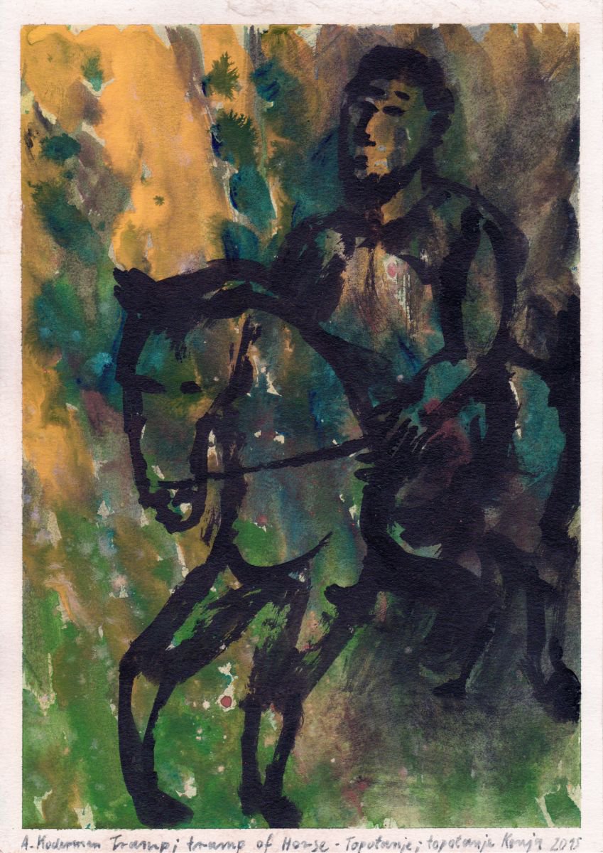 Tramp; Tramp of Horse, October 2015, acrylic on paper, 29,6 x 21 cm by Alenka Koderman