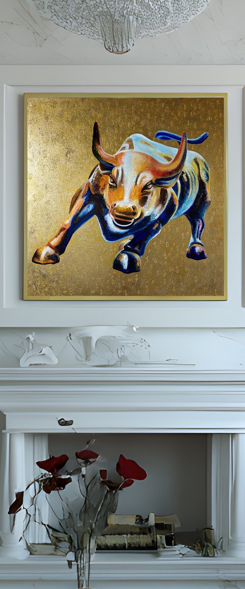 Charging Bull on Wall Street by Anna Aboskalova