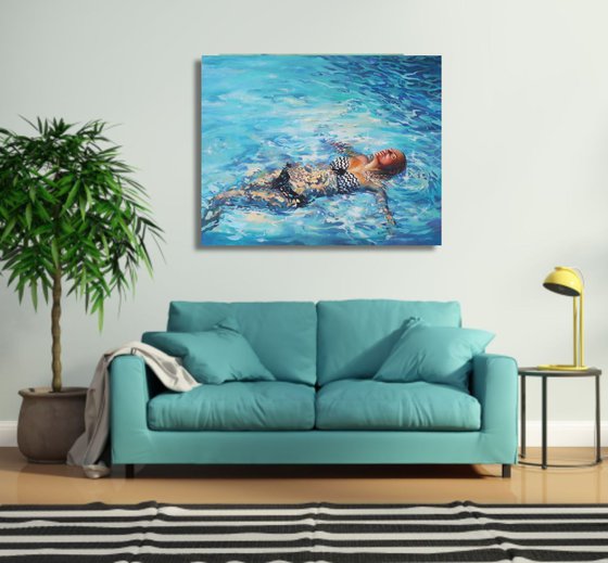 Tranquillity. Swimmer paining