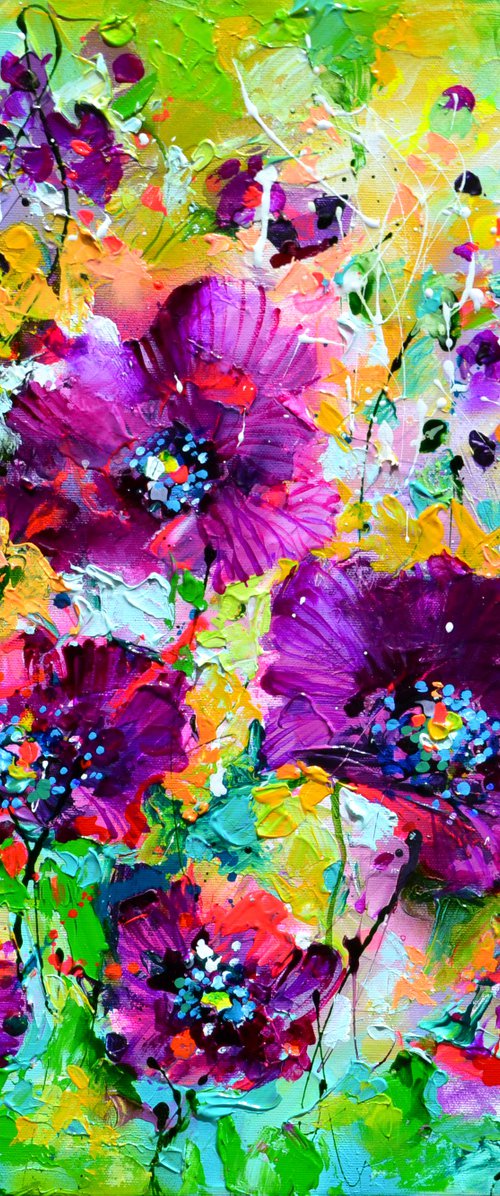 Purple Poppies Field by Soos Roxana Gabriela