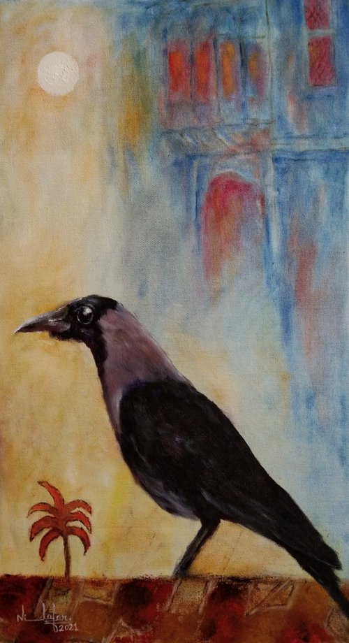 Crow in A street by Nilofar Ansari