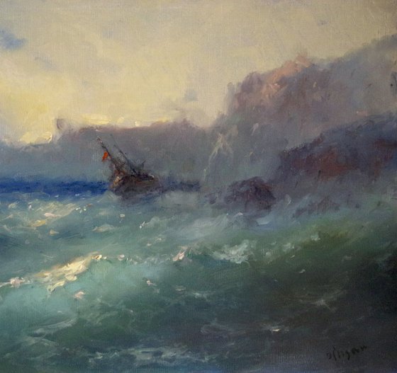Storm, Original oil Painting, Handmade art, Impressionism, One of a Kind